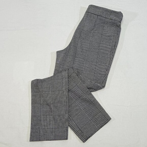 Calvin Klein Slim Stretch Knit Houndstooth Plaid Dress Pants 10 Black White - Picture 9 of 12